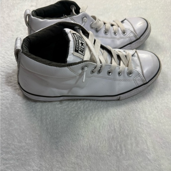 Converse White Canvas Sneakers with Rubber Sole - Picture 2 of 8